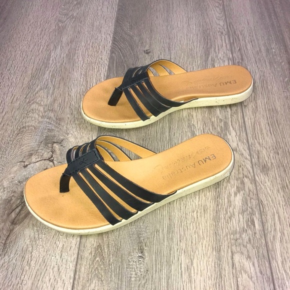 Emu Australia Palmgrove Flat Sandals Size 7 Black - Picture 3 of 11